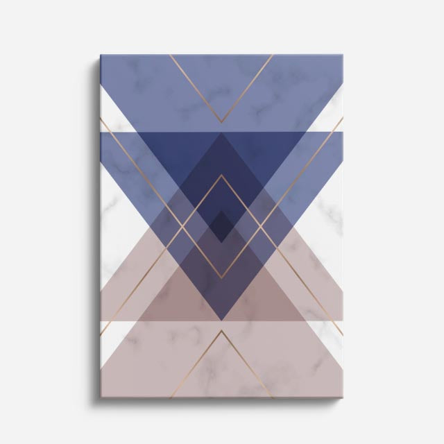 cuadro canvas abstracto geométrico velo índigo estilo contemporáneo