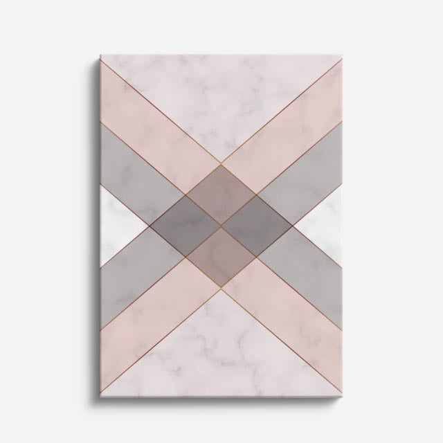 cuadro canvas abstracto geométrico chevron rosa estilo contemporáneo