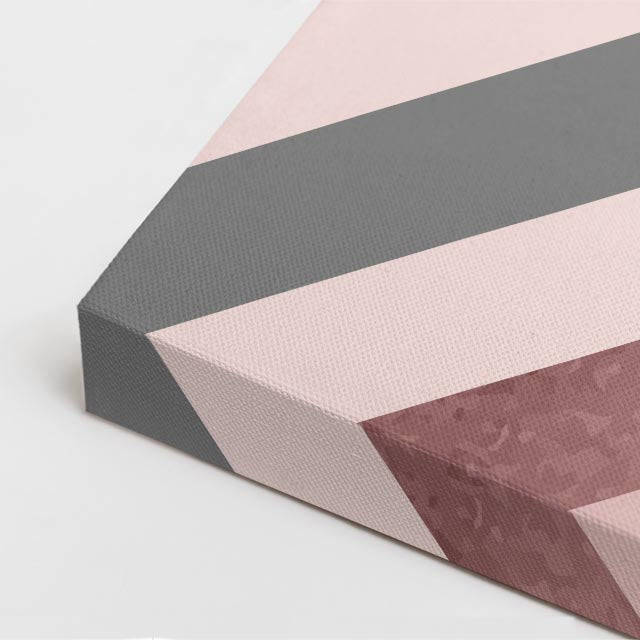 cuadro canvas abstracto geométrico x rosada estilo contemporáneo