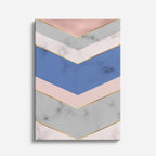 cuadro canvas abstracto geométrico chevron azul estilo contemporáneo