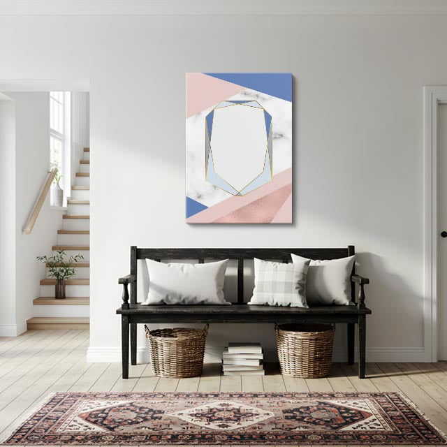 cuadro canvas abstracto geométrico marco neutro estilo contemporáneo