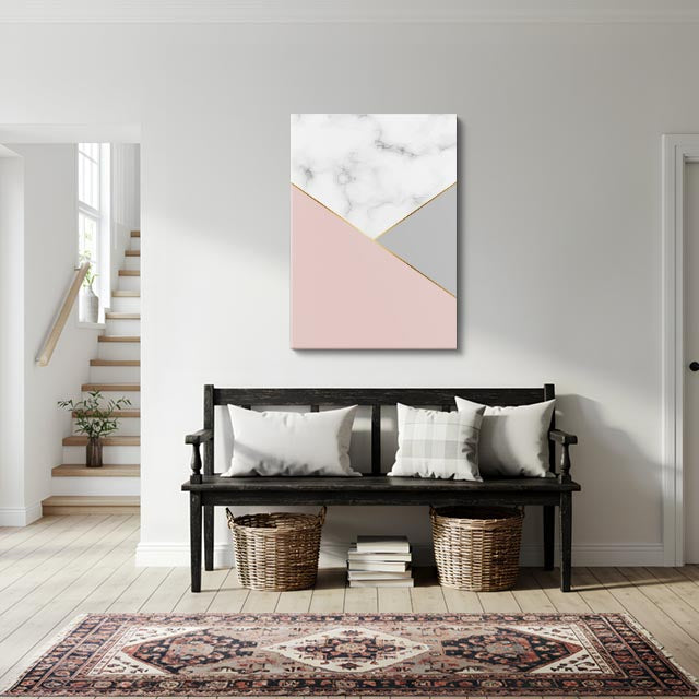 cuadro canvas abstracto geométrico malla amarilla estilo contemporáneo