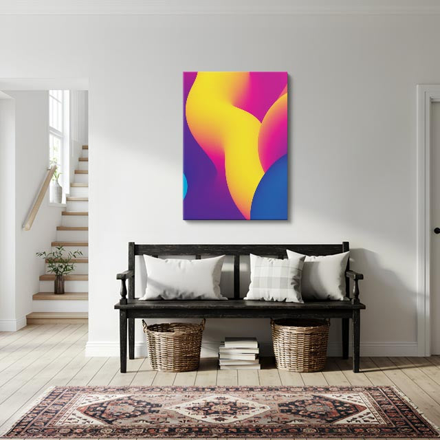 cuadro canvas abstracto geométrico onda prisma estilo contemporáneo