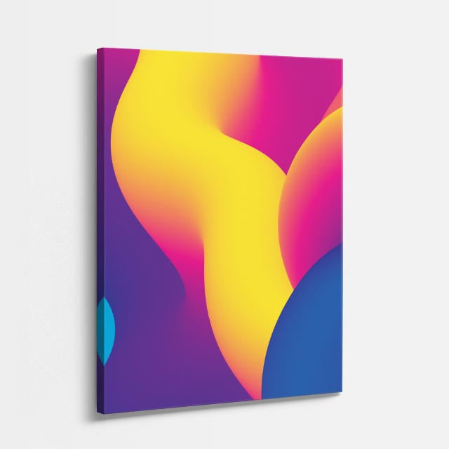 cuadro canvas abstracto geométrico onda prisma estilo contemporáneo