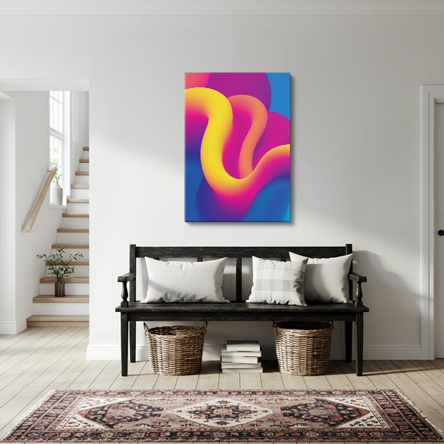 cuadro canvas abstracto geométrico flujo solar estilo contemporáneo