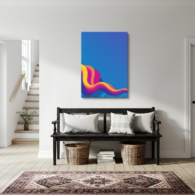 cuadro canvas abstracto geométrico llama eléctrica estilo contemporáneo