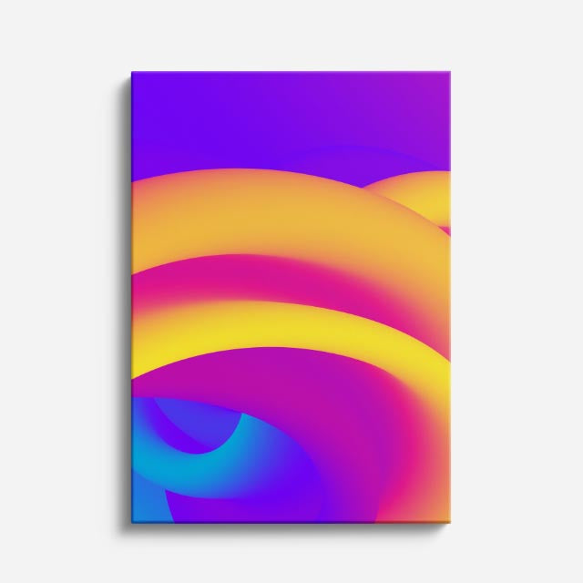 cuadro canvas abstracto geométrico curva radiante estilo contemporáneo