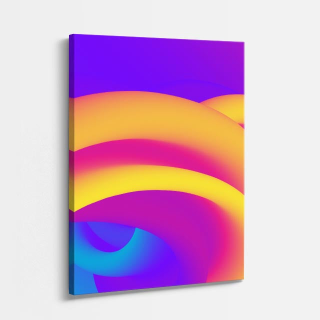 cuadro canvas abstracto geométrico curva radiante estilo contemporáneo