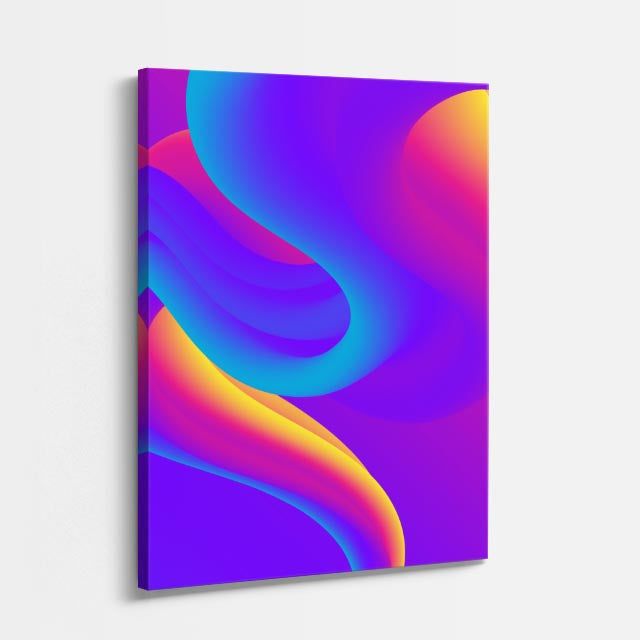 cuadro canvas abstracto geométrico neón violeta estilo contemporáneo