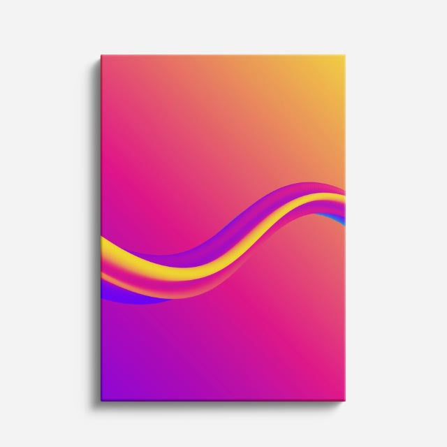 cuadro canvas abstracto geométrico marea fucsia estilo contemporáneo
