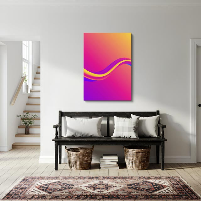 cuadro canvas abstracto geométrico marea fucsia estilo contemporáneo