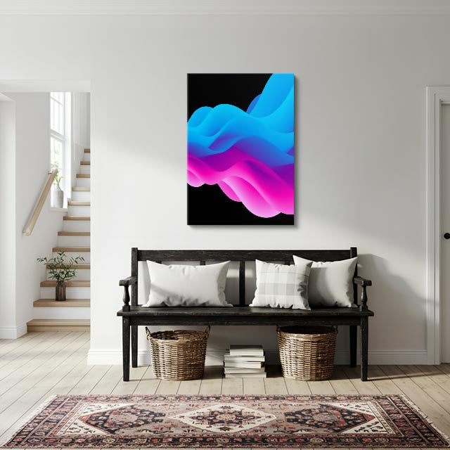 cuadro canvas abstracto geométrico vapor azul estilo contemporáneo