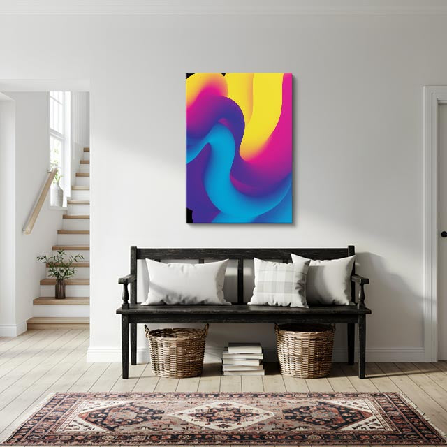 cuadro canvas abstracto geométrico arco neón estilo contemporáneo