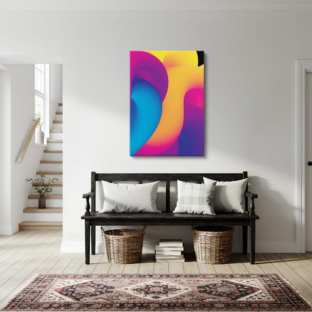 cuadro canvas abstracto geométrico brillo fusión estilo contemporáneo
