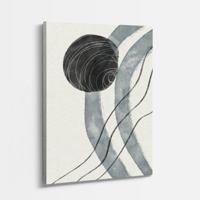 cuadro canvas abstracto minimalista moderno pulso orbital terracota estilo contemporáneo