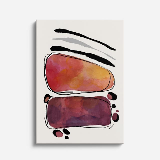 cuadro canvas abstracto minimalista moderno forma minimal rosa estilo contemporáneo