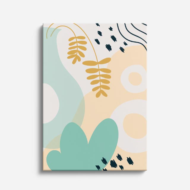 cuadro canvas abstracto organico jardín suave minimal estilo contemporaneo