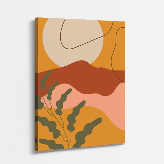 cuadro canvas abstracto organico flora terracota luminosa estilo contemporaneo