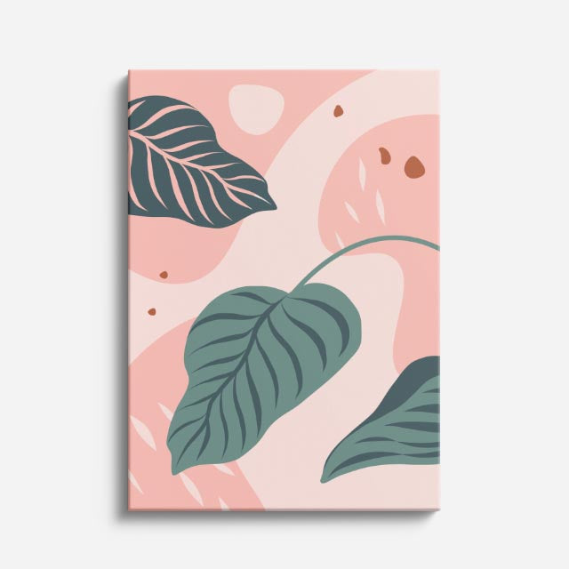 cuadro canvas abstracto organico hoja botánica aérea estilo contemporaneo