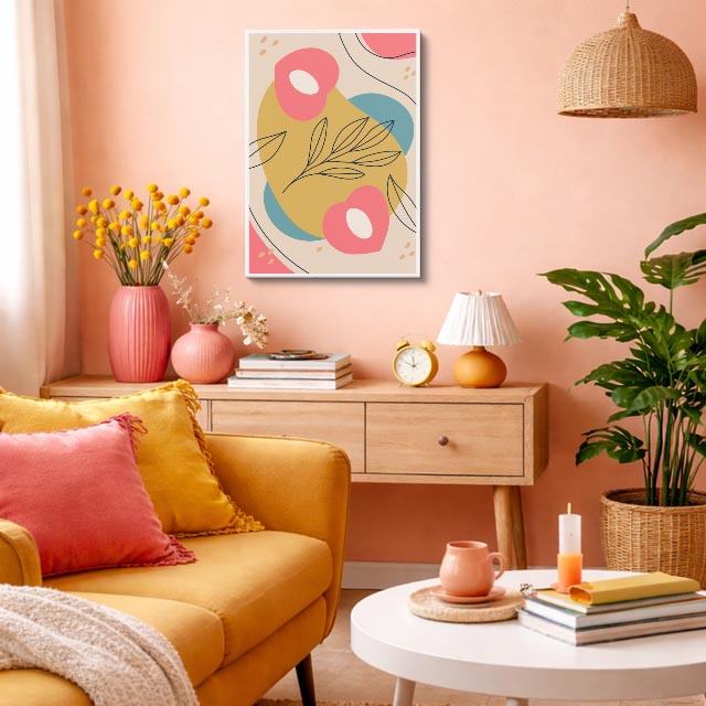 cuadro canvas abstracto organico arena orgánica estilo contemporaneo