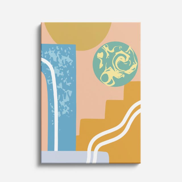 cuadro canvas abstracto organico brisa calma estilo contemporaneo