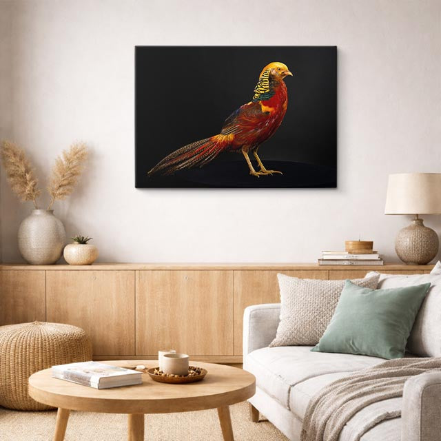 cuadro canvas animales aves fuego del alba horizontal
