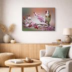 cuadro canvas animales aves canto primaveral horizontal