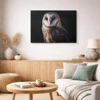 cuadro canvas animales aves lechuza de bronce horizontal