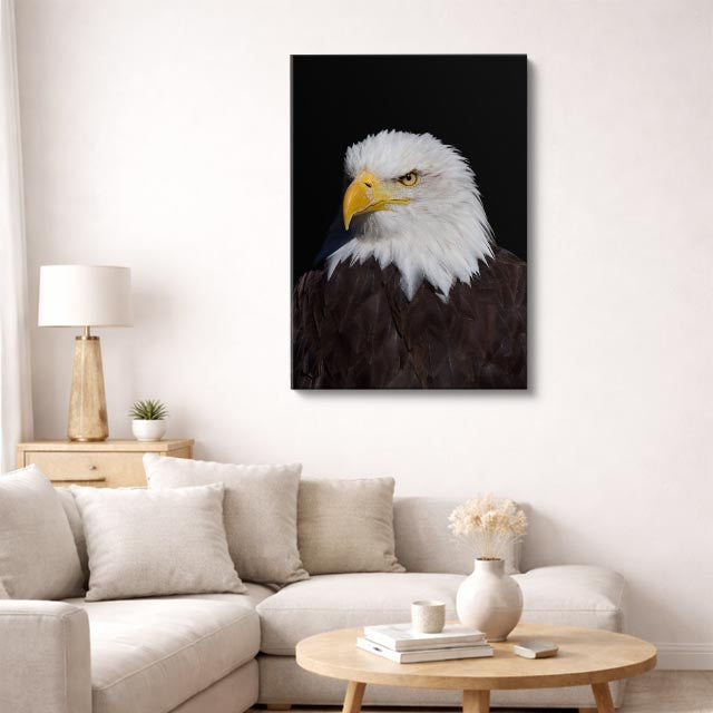 cuadro canvas aves mirada imperial vertical