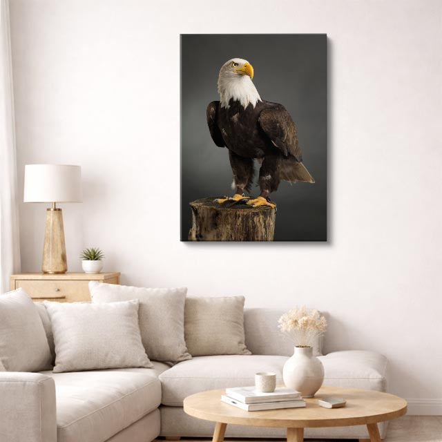 cuadro canvas aves trono de plumas vertical