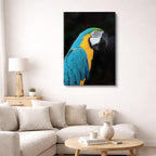 cuadro canvas aves esmeralda tropical vertical