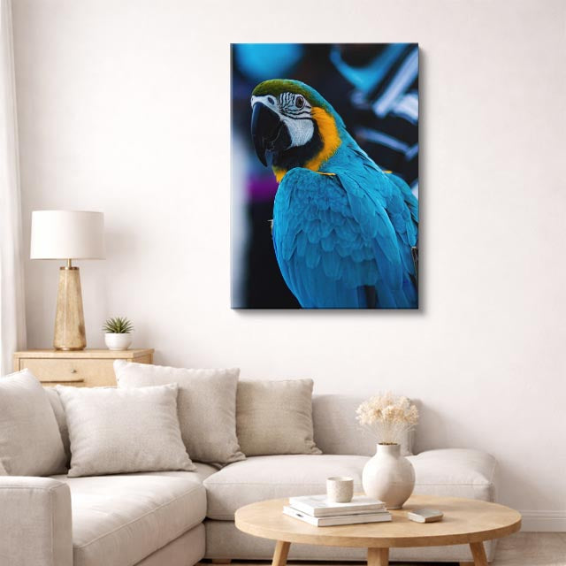 cuadro canvas aves alas del paraíso vertical