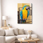 cuadro canvas aves guardián del bosque vertical