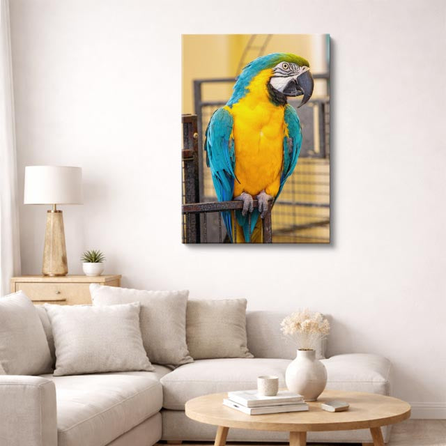 cuadro canvas aves guardián del bosque vertical