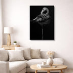 cuadro canvas aves elegancia nocturna vertical