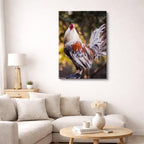 cuadro canvas aves orgullo del corral vertical
