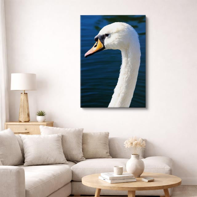 cuadro canvas aves reflejo del lago vertical