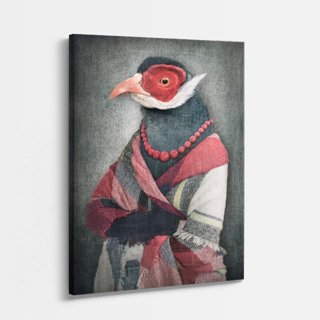 cuadro canvas aves retrato del tucán vertical