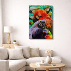 cuadro canvas aves retrato real vertical