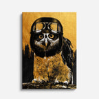 cuadro canvas aves aviador dorado vertical