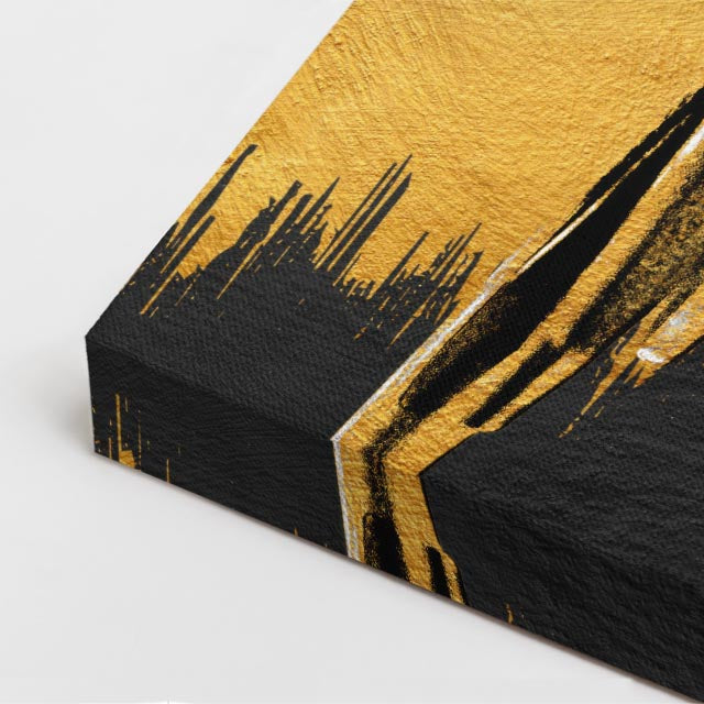 cuadro canvas aves guardianes dorados vertical