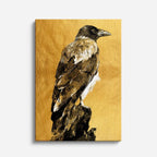 cuadro canvas aves perfil del cuervo vertical