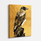 cuadro canvas aves perfil del cuervo vertical