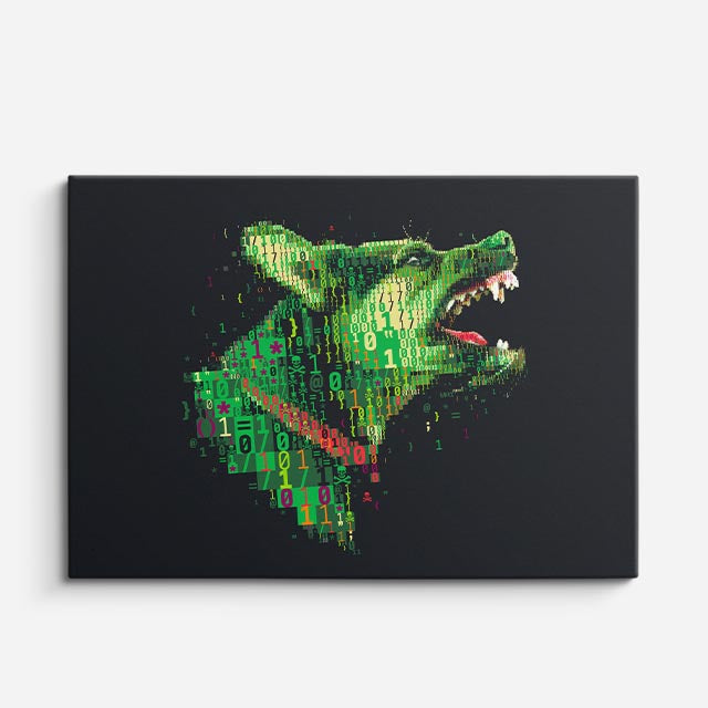 cuadro canvas mascotas lobo digital horizontal