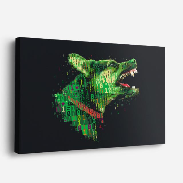 cuadro canvas mascotas lobo digital horizontal