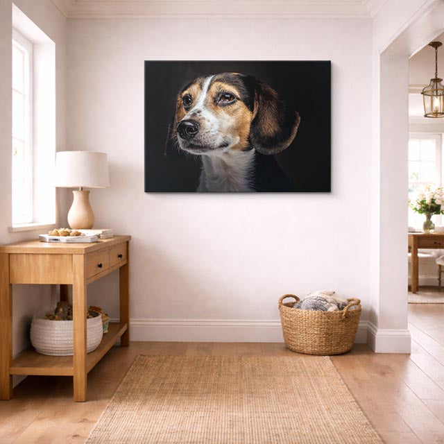 cuadro canvas mascotas perfil beagle horizontal