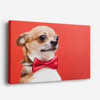 cuadro canvas mascotas moño carmesí horizontal