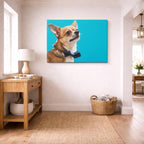 cuadro canvas mascotas moño cobalto horizontal