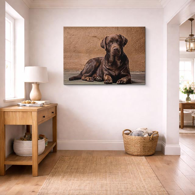 cuadro canvas mascotas reposo cobrizo horizontal