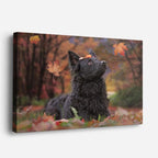 cuadro canvas mascotas bosque de otoño horizontal
